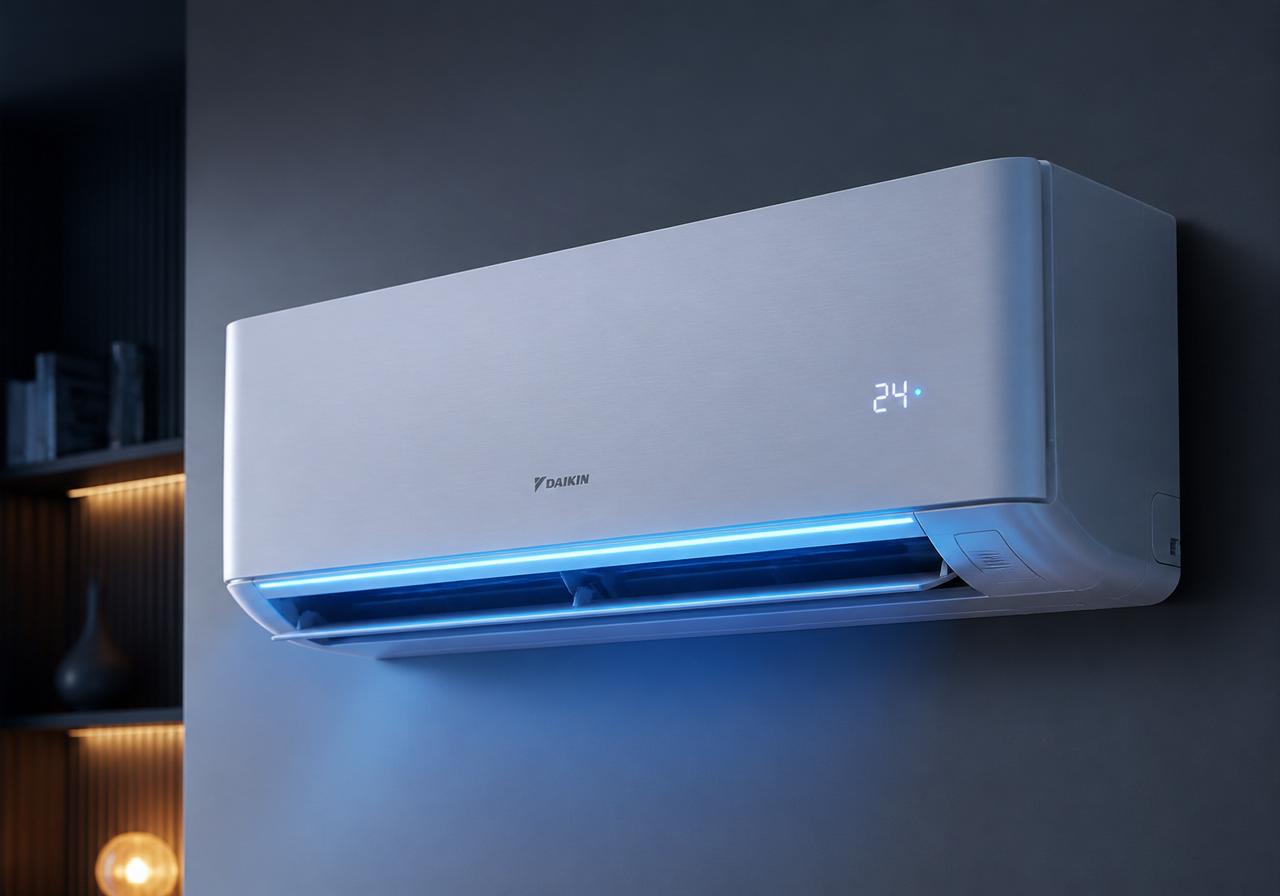 Modern wall-mounted mini-split AC unit